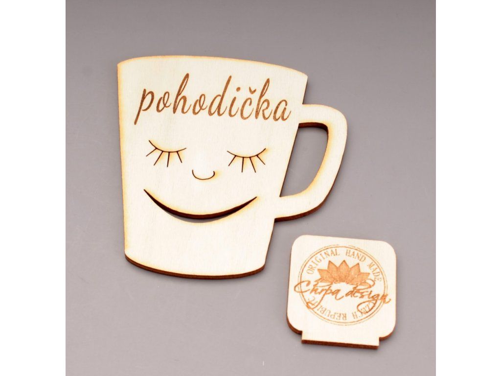 Podtácek Hrníček pohodička z překližky