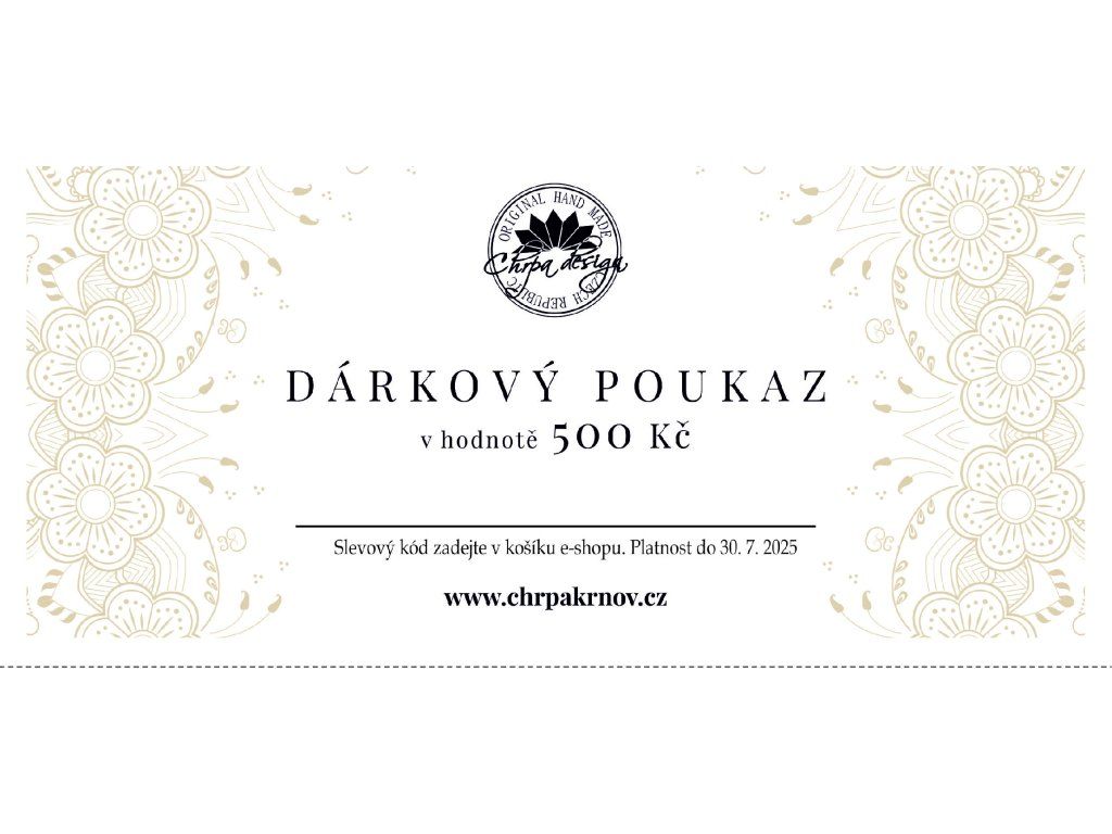 Dárkový poukaz 500 Kč - elektronicky