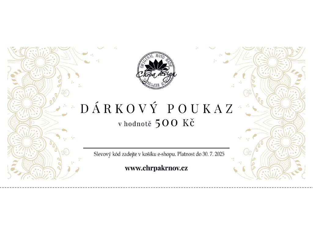 Dárkový poukaz 500 Kč - elektronicky