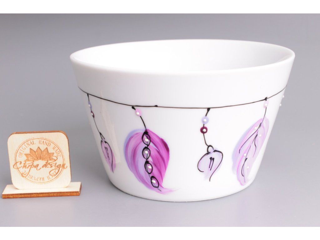 Porcelánová miska Růžové peří