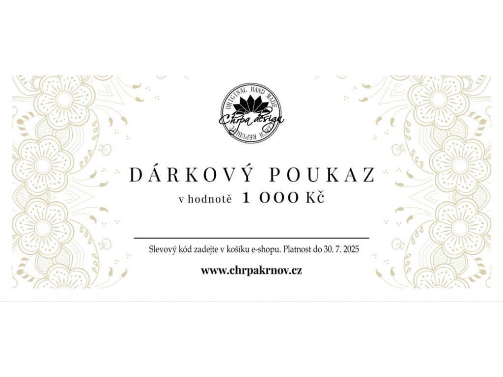 Dárkový poukaz 1000 Kč - elektronicky