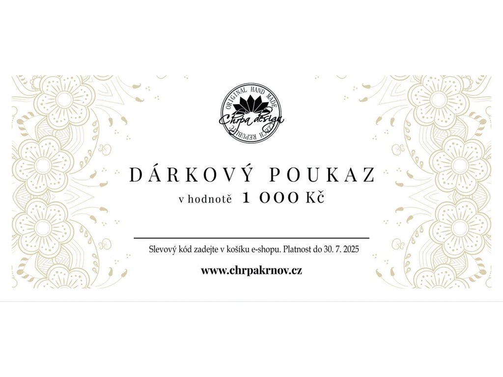 Dárkový poukaz 1000 Kč - elektronicky