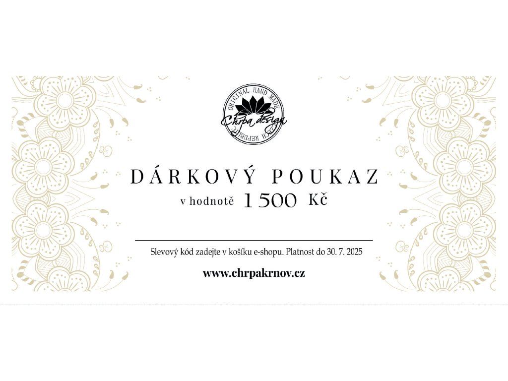 Dárkový poukaz 1500 Kč - elektronicky