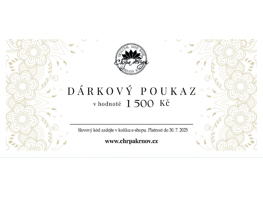 Dárkový poukaz 1500 Kč - elektronicky