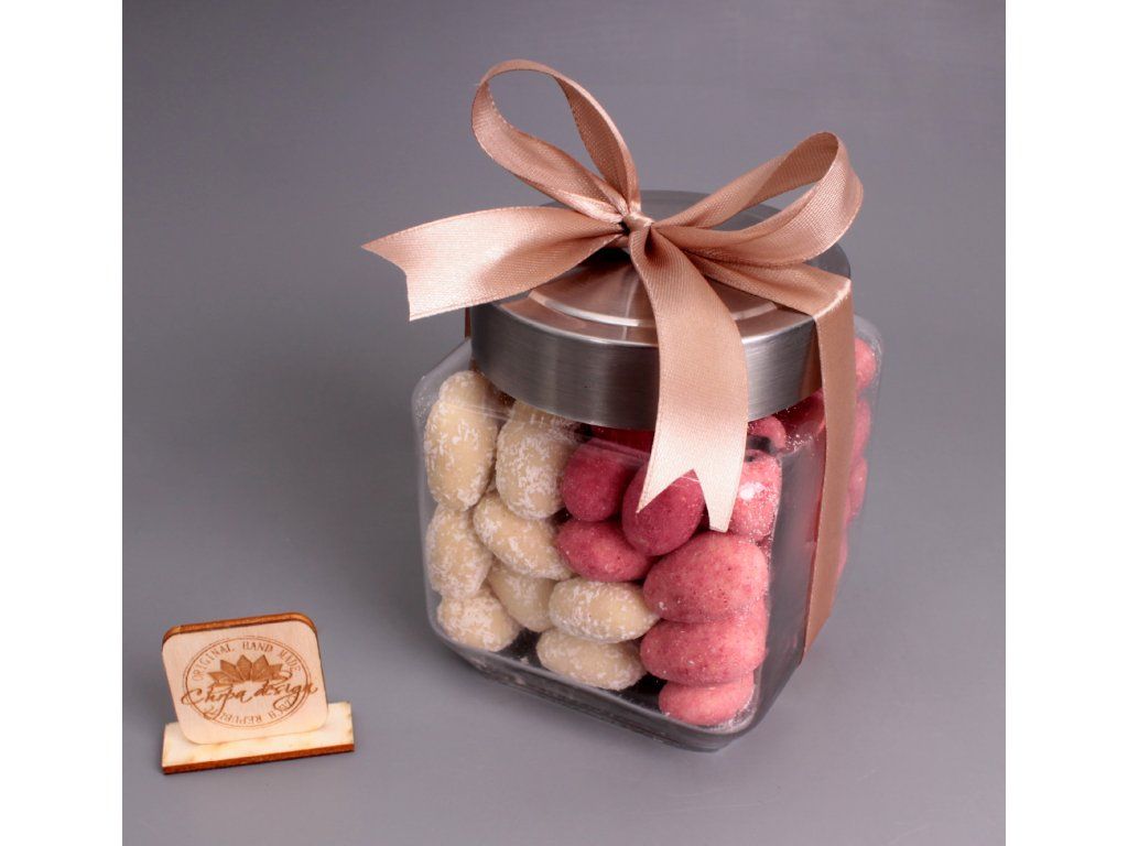 Skleněná dóza Malá potěšení malina kokos 350 g