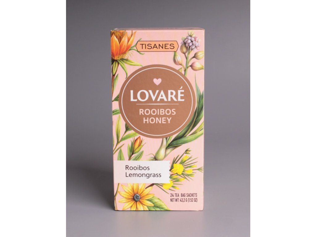 Bylinkový čaj LOVARÉ Rooibos Honey 43,2 g, 24 čajových sáčků
