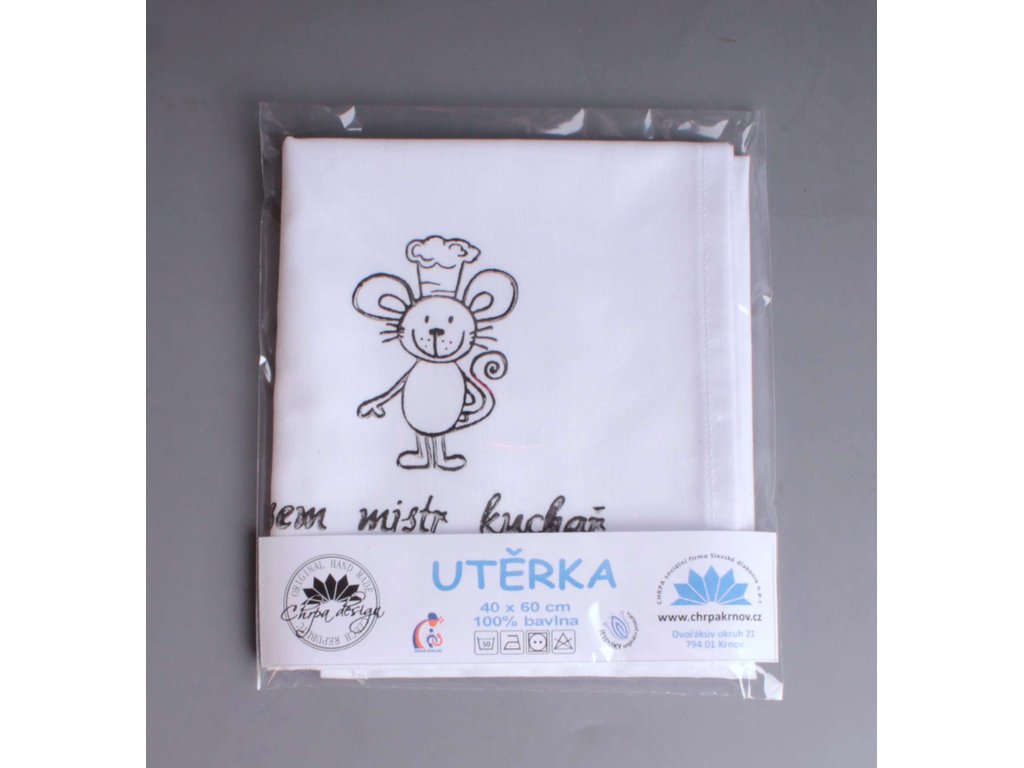 Utěrka - Jsem mistr kuchař, černý potisk