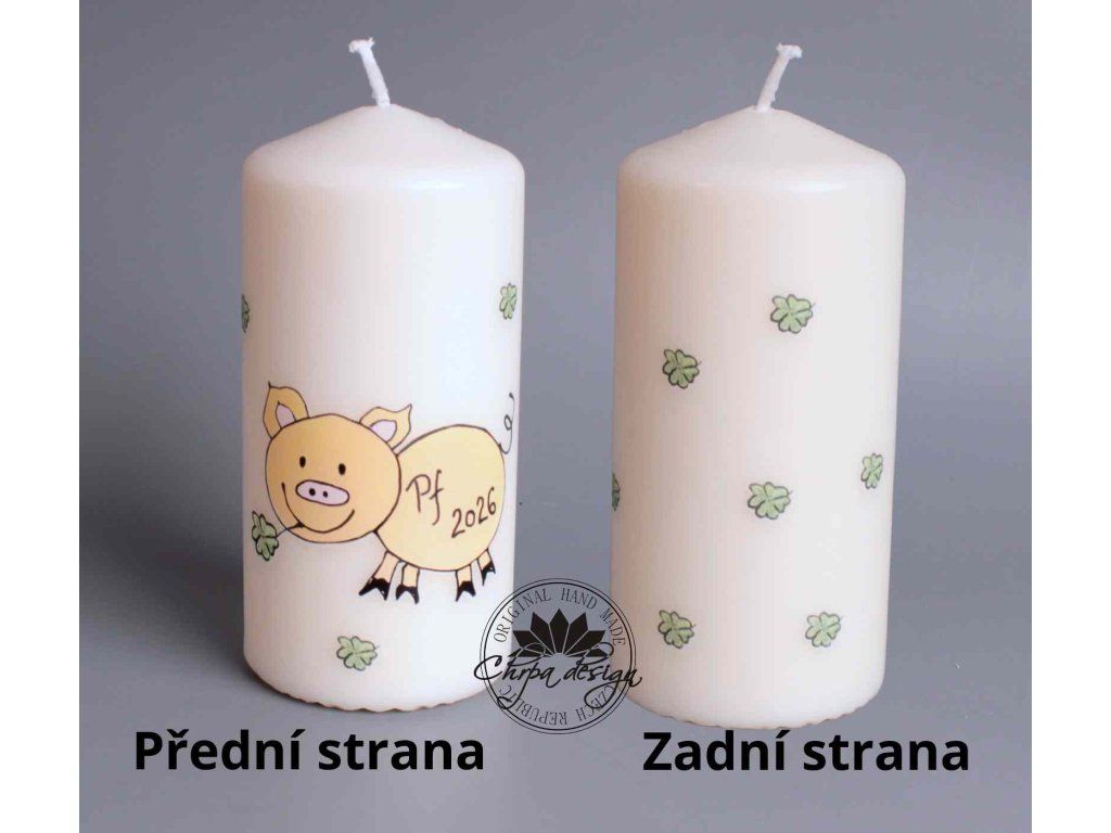 Velká svíčka PF 2026 – Prasátko pro štěstí