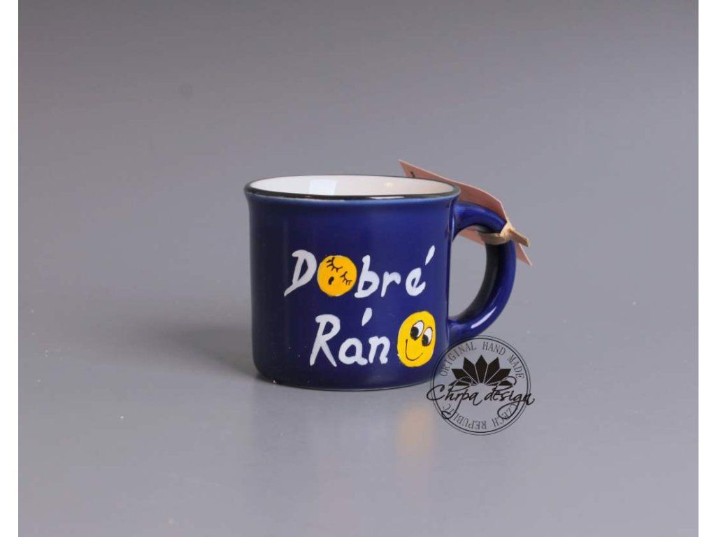 Hrnek na espresso Dobré ráno tmavě modrý