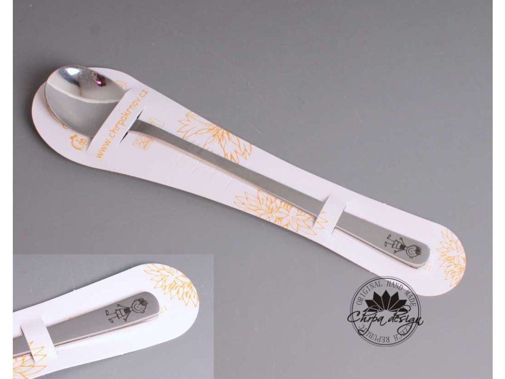 Nerezová lžička 17 cm - Kluk