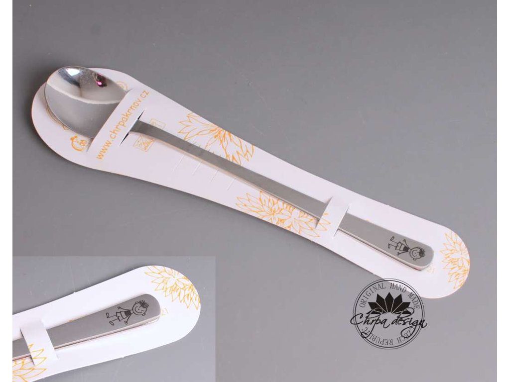 Nerezová lžička 17 cm - Kluk