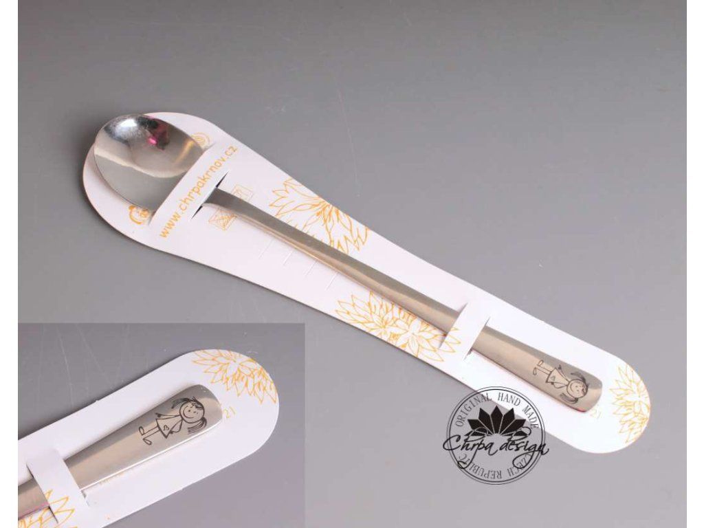 Nerezová lžička 17 cm - Holka