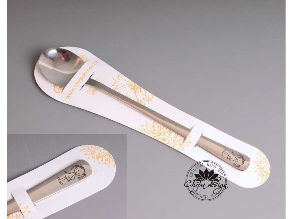 Nerezová lžička 17 cm - Holka