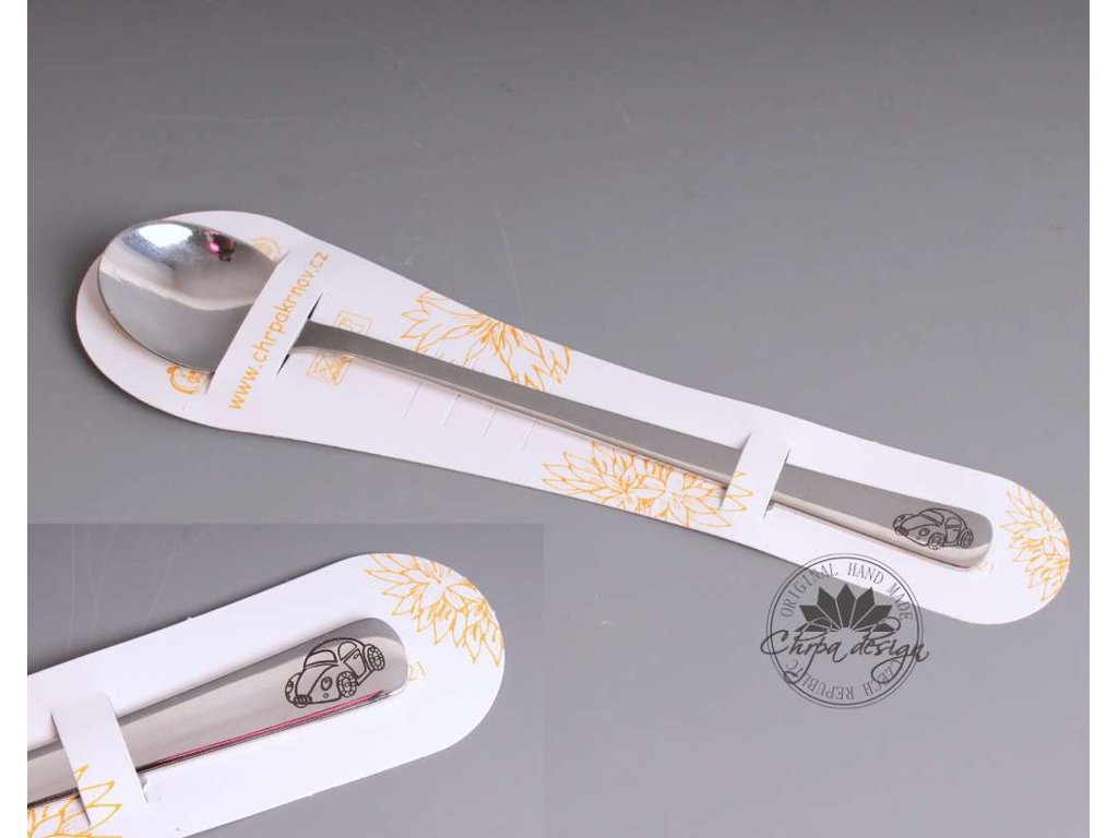Nerezová lžička 17 cm - Auto
