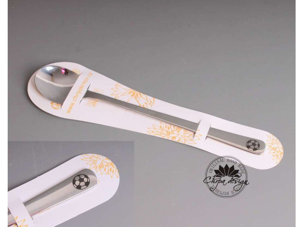 Nerezová lžička 17 cm - Fotbalový míč