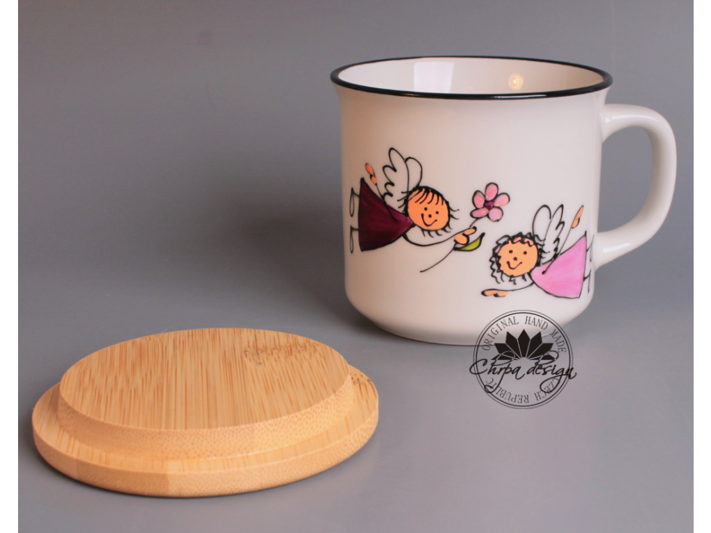 Porcelánový hrnek s podšálkem Anděl štěstí 0,3 l