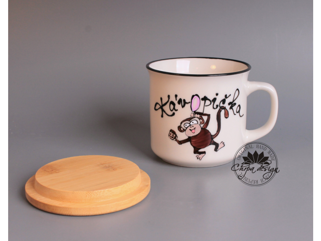 Porcelánový hrnek s podšálkem Kavopička 0,3 l