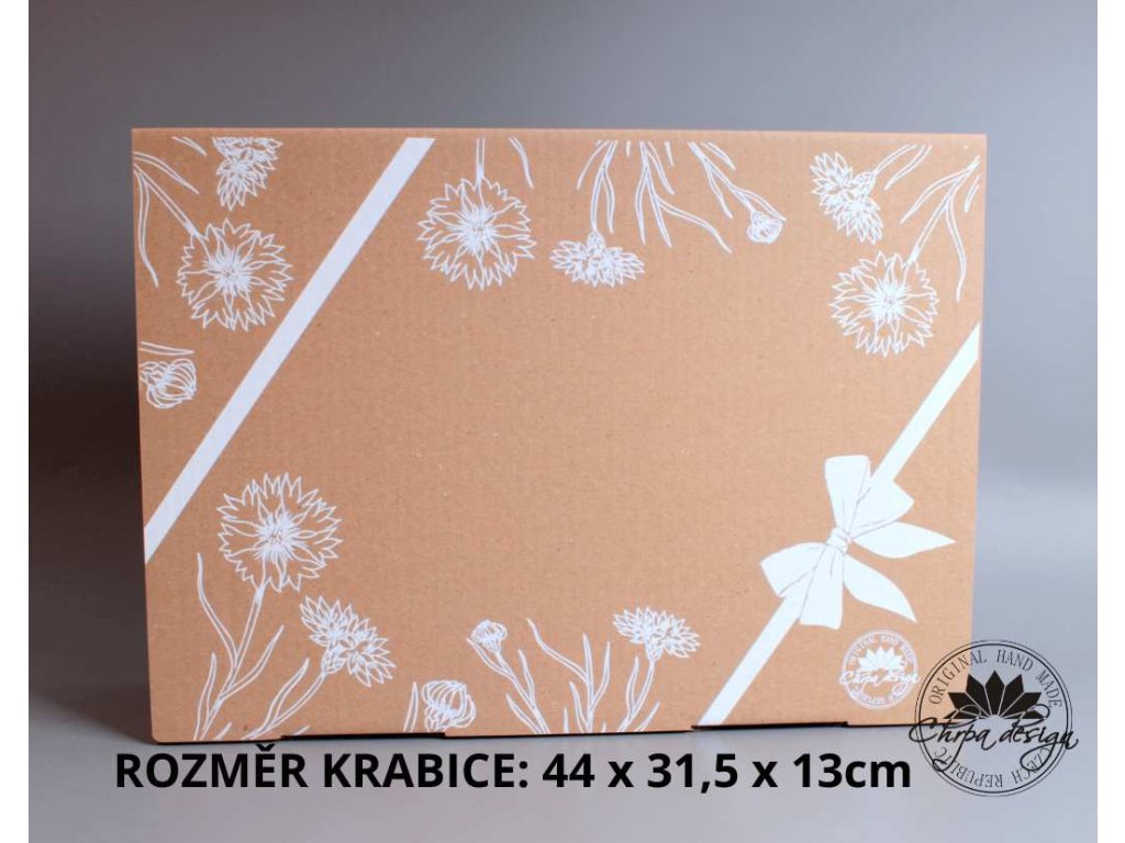 Papírová dárková krabice - Bílé Chrpy XL