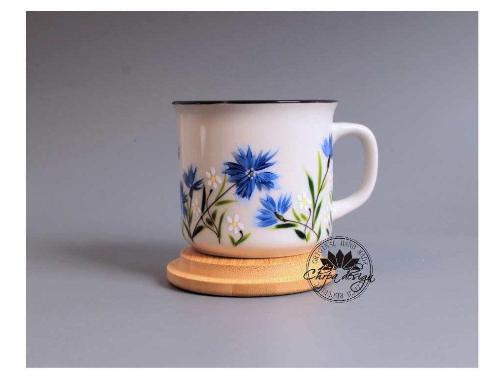 Porcelánový hrnek s podšálkem Chrpy 0,3 l