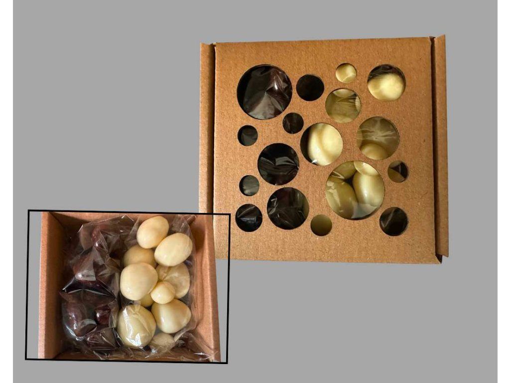 Mlsná krabička s jahodami v hořké a bílé čokoládě 200 g