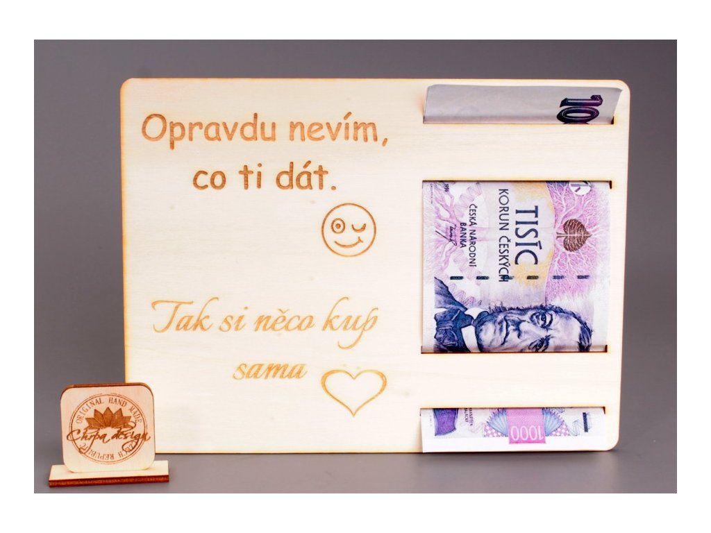 Cedulka na peníze Pro ni 20 × 15 cm