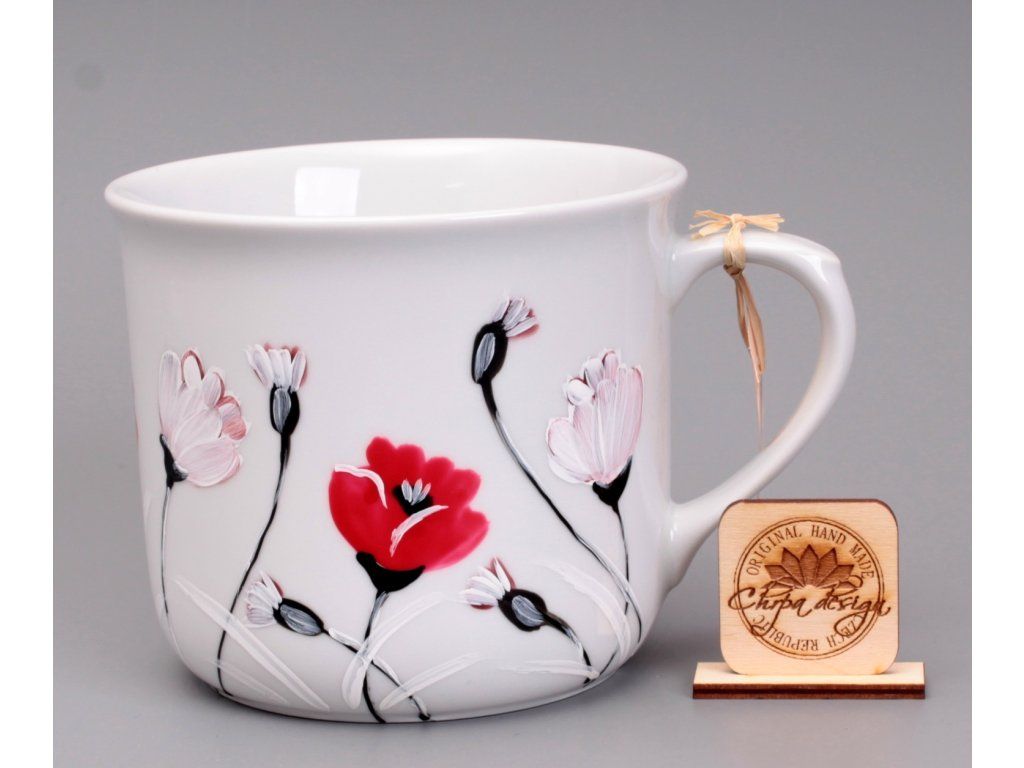 Porcelánový hrnek Bílé máky 0,6 l