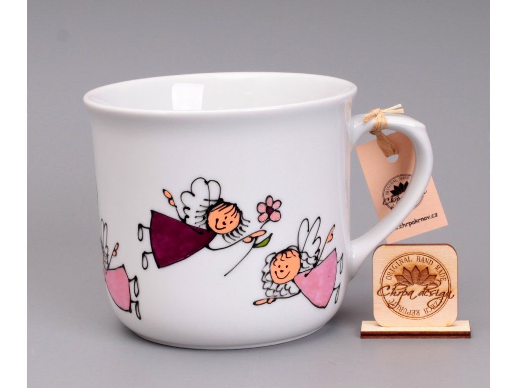 Porcelánový hrnek 0,6 l Andílek růžový