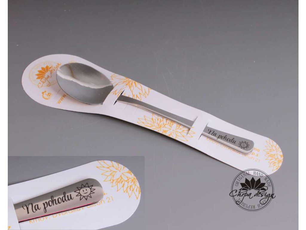 Nerezová lžička 13,5 cm - Na pohodu