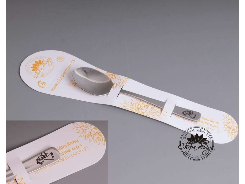 Nerezová lžička 11 cm - anděl