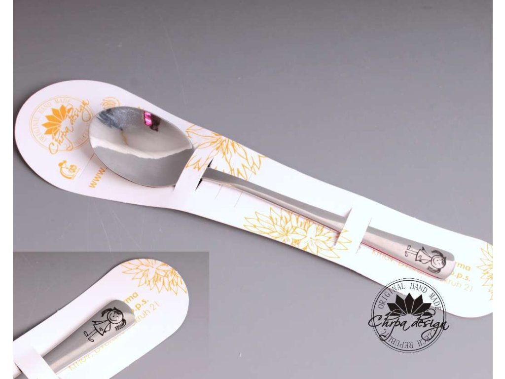 Nerezová lžička 13,5 cm - Holka