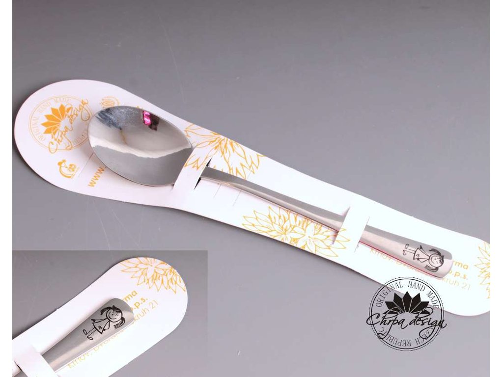 Nerezová lžička 13,5 cm - Holka