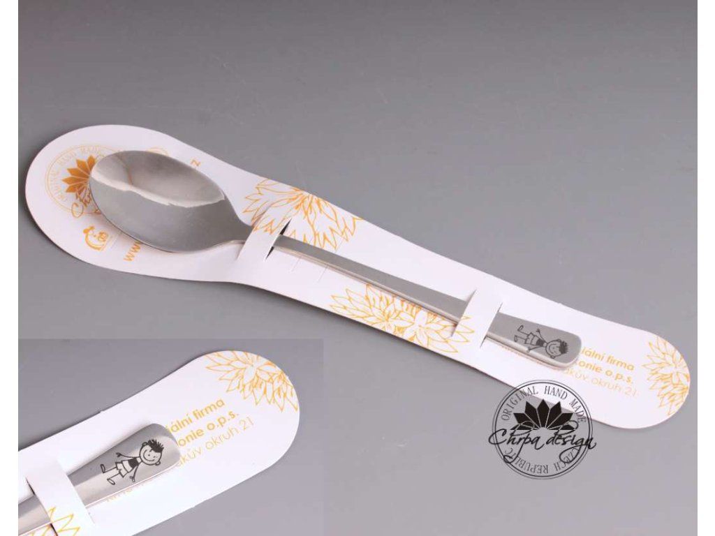 Nerezová lžička 13,5 cm - Kluk