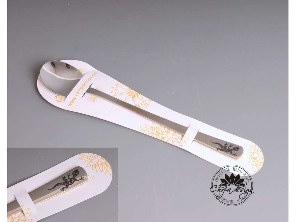 Nerezová lžička 17 cm - ještěrka