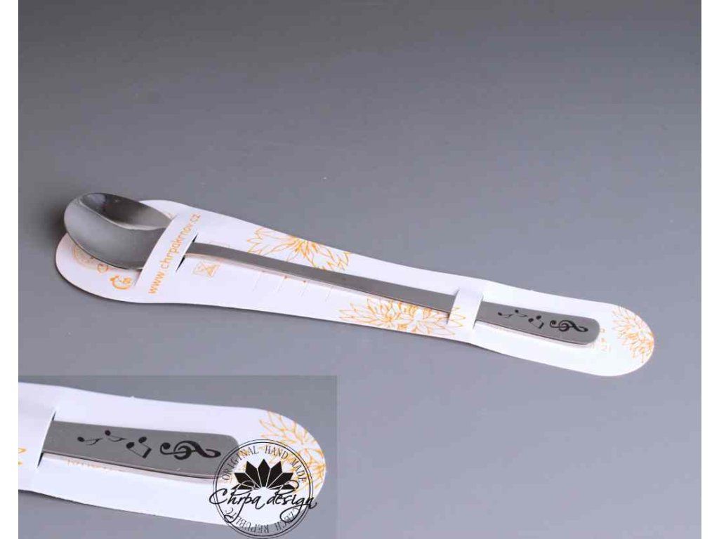 Nerezová lžička Noty 17 cm