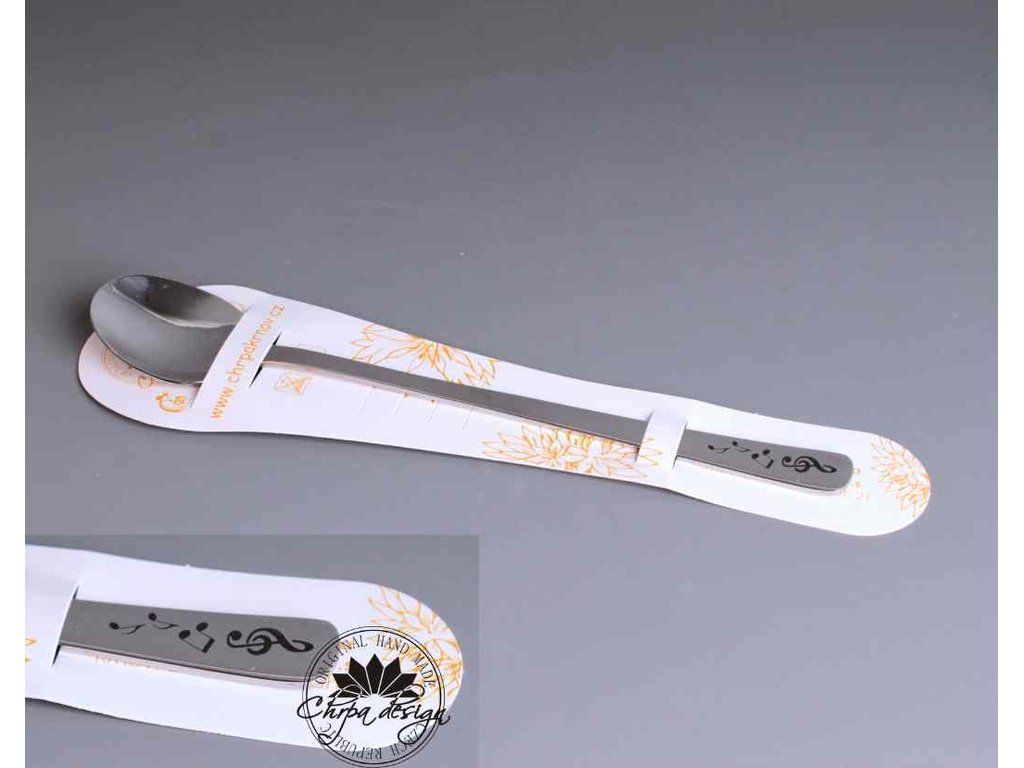 Nerezová lžička 17 cm - Noty