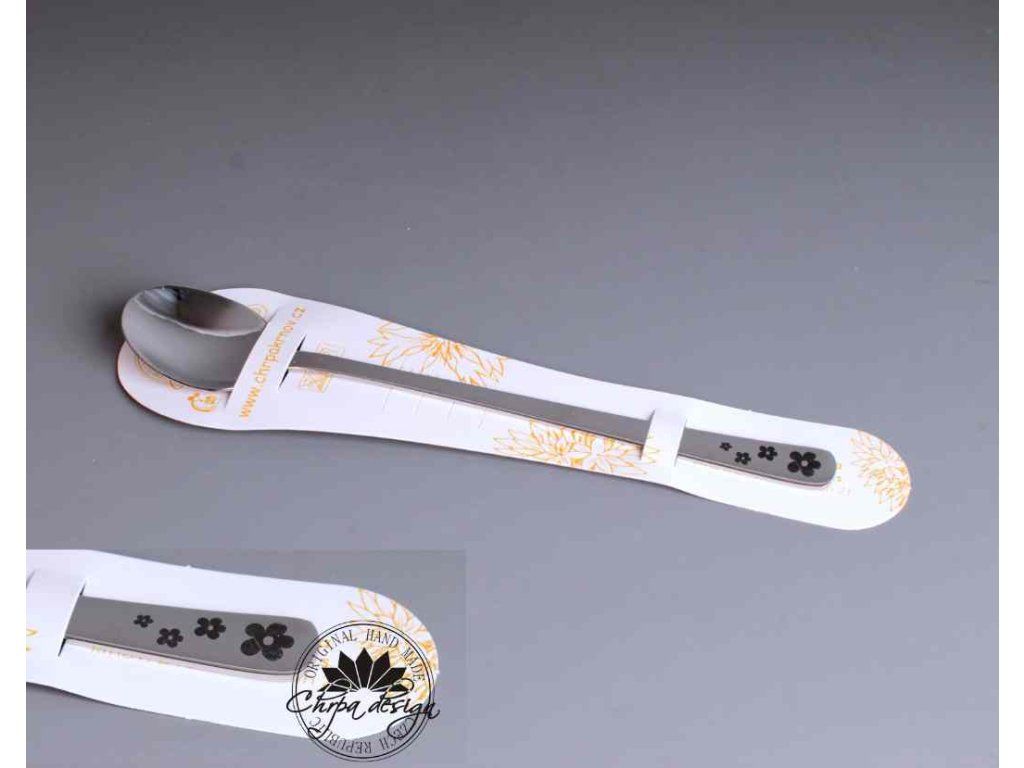 Nerezová lžička Květinky 17 cm