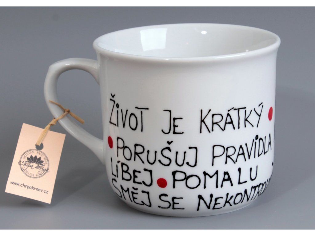 Porcelánový hrnek 0,6 l Text