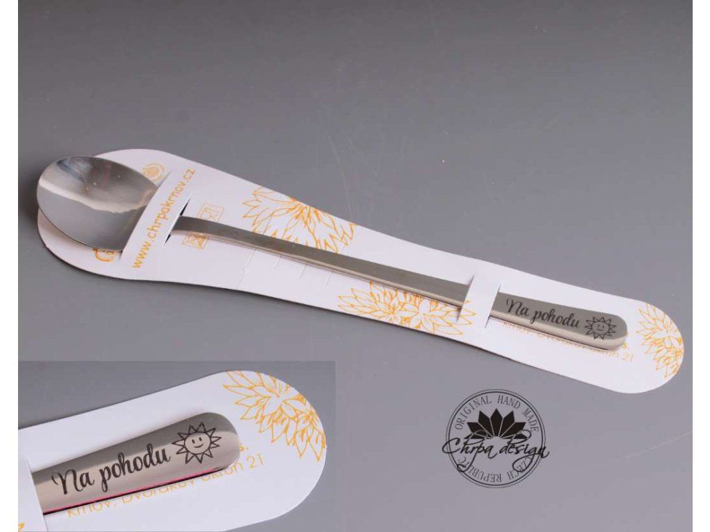 Nerezová lžička 17 cm - Na pohodu