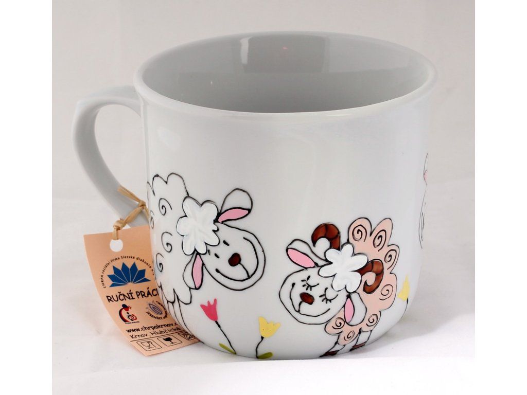 Detail porcelánového hrnku Ovečka 0,6 l