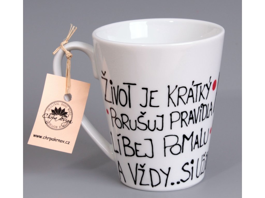 Porcelánový hrnek - Text
